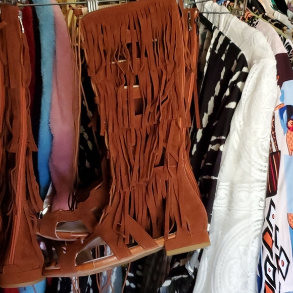 On The Fringe Boot Sandals - Picture 2 of 4